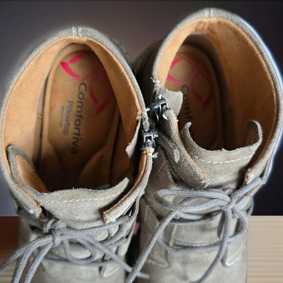 COMFORTIVA 8M Wmns Taupe Suede (Grey) Waterproof Full Grain Leather Boots - Picture 8 of 16